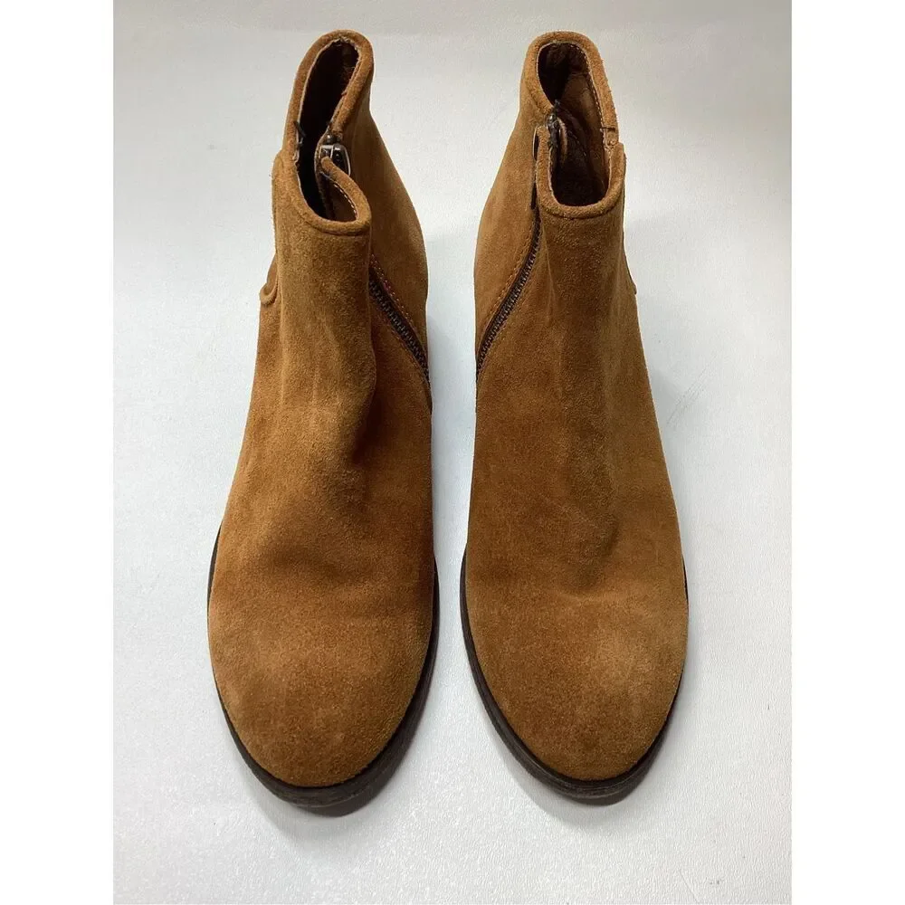 Frye carson brown bronze piping suede boots‎